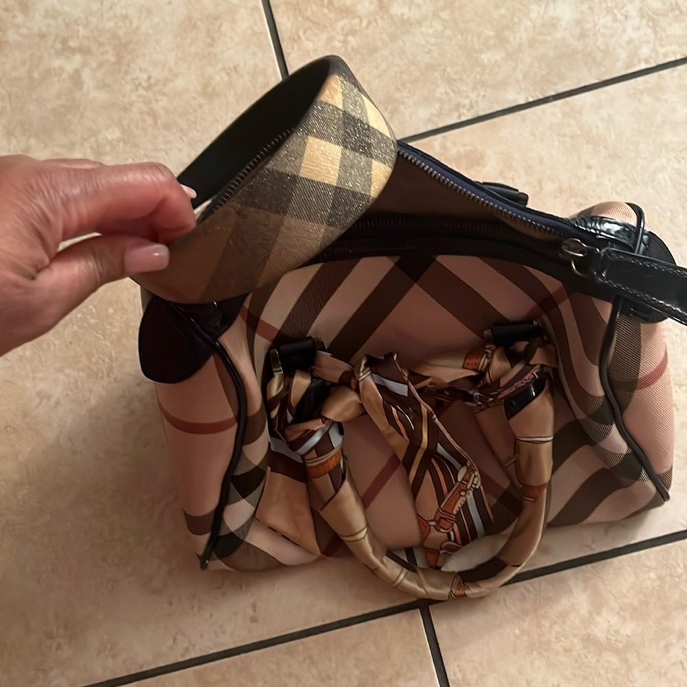 Burberry boston bag with twillys and Burberry head band both authentic